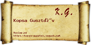 Kopsa Gusztáv névjegykártya